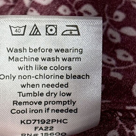 Draper James RSVP Floral Dress Burgundy Wrap Smocked Waist Midi XXL Plus Size - Picture 10 of 10